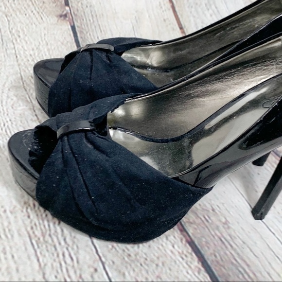 EUC-CARLOS Santana Patent Lthr/Suede PeepToe Heels - Picture 5 of 13